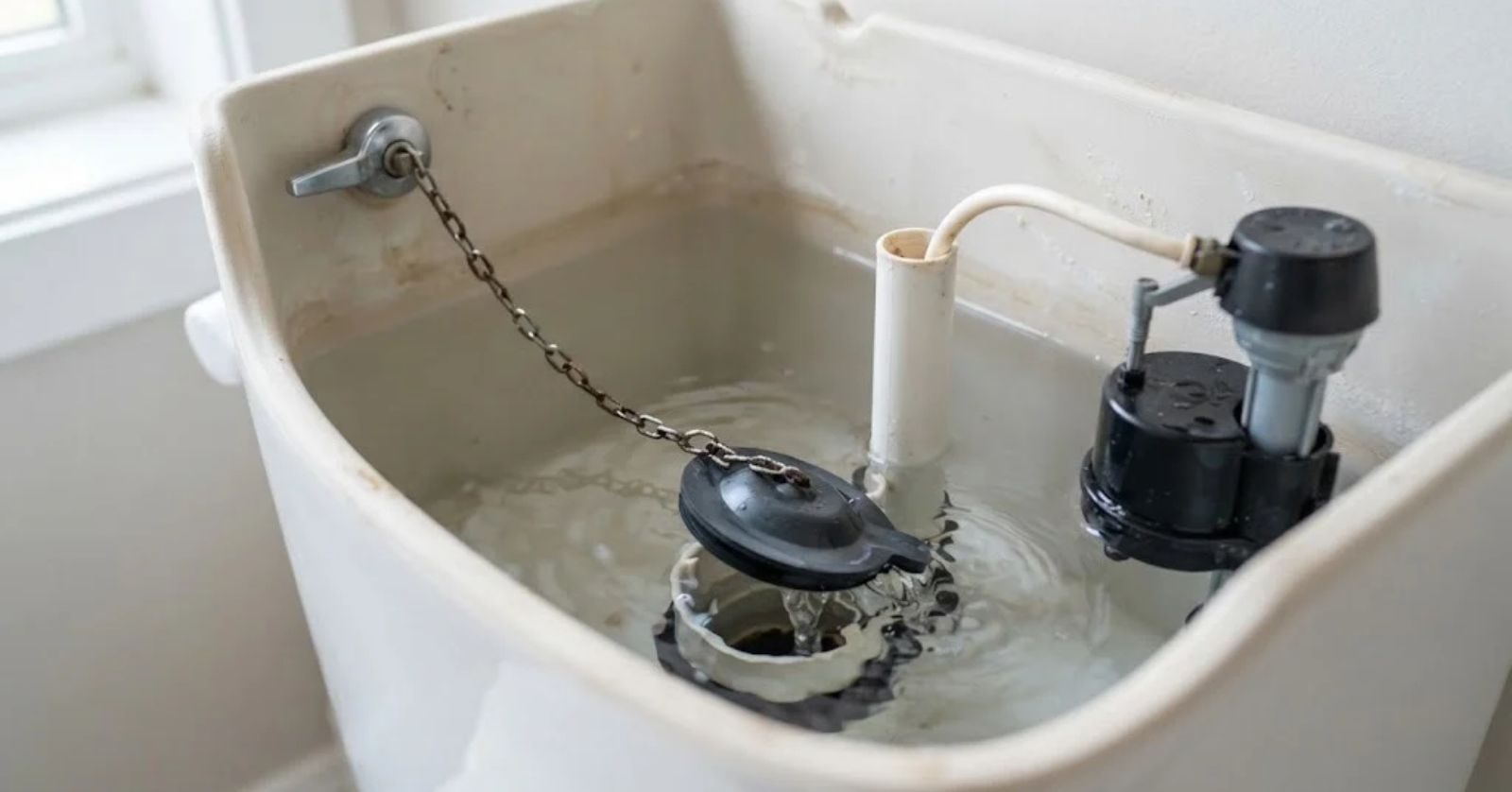 Toilet tank flapper that causes a running toilet